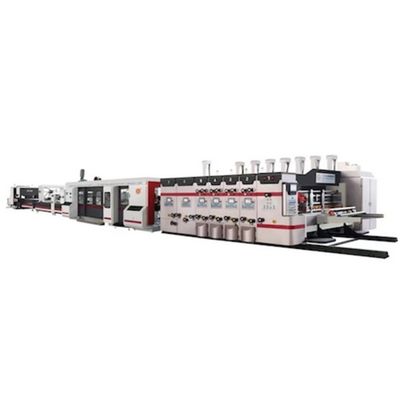 自動インラインフレクソプリンター スロッター ダイカット カッター フォルダー グルーヤー マシン